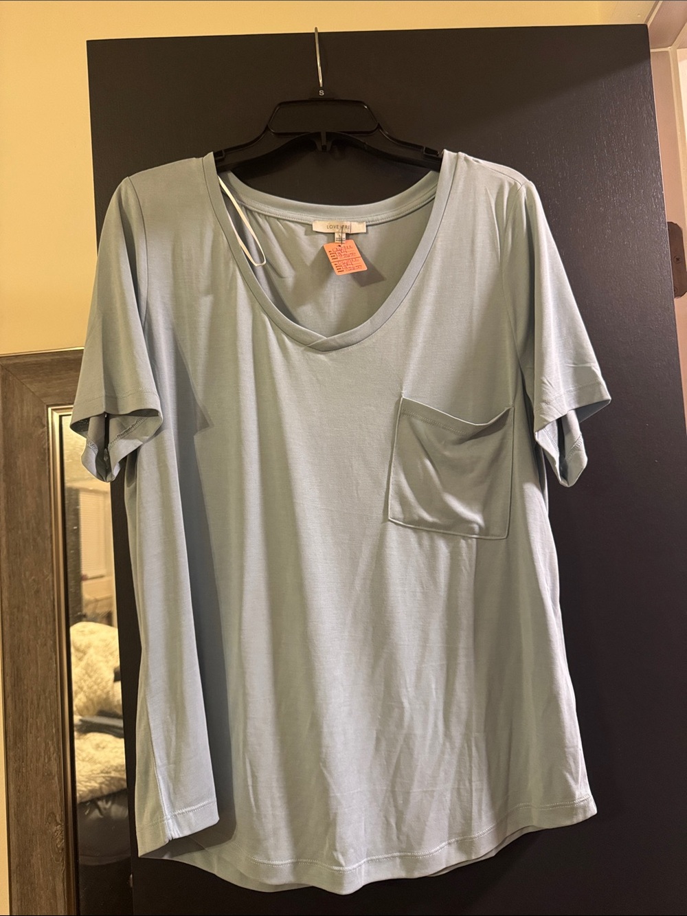 Love Tree Short Sleeve Pocket Tee - Light Blue
